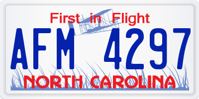 NC license plate AFM4297