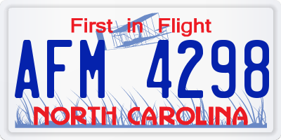 NC license plate AFM4298