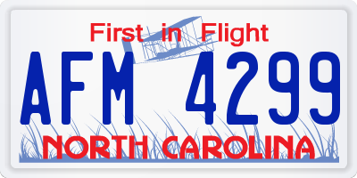NC license plate AFM4299
