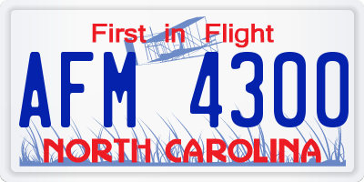 NC license plate AFM4300