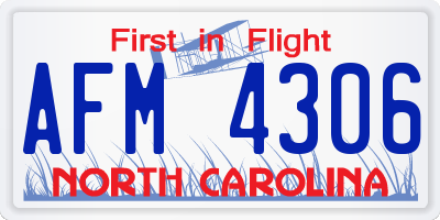 NC license plate AFM4306