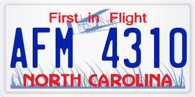 NC license plate AFM4310