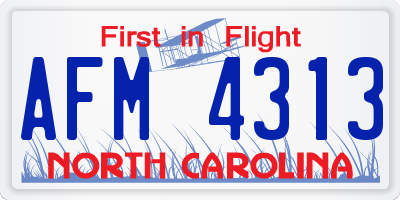 NC license plate AFM4313