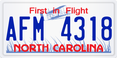 NC license plate AFM4318