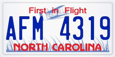 NC license plate AFM4319