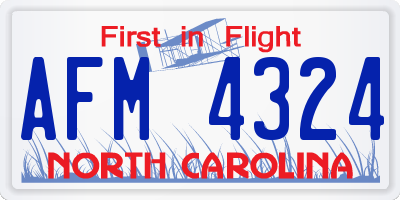NC license plate AFM4324