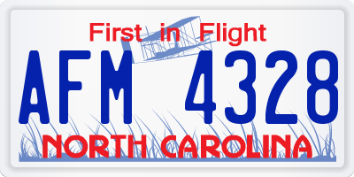 NC license plate AFM4328