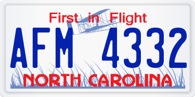 NC license plate AFM4332
