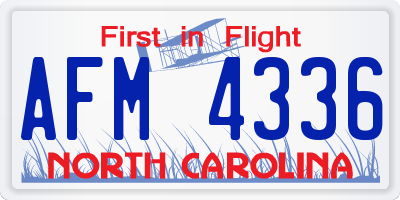 NC license plate AFM4336