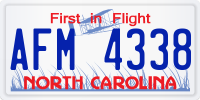 NC license plate AFM4338