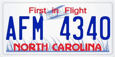NC license plate AFM4340