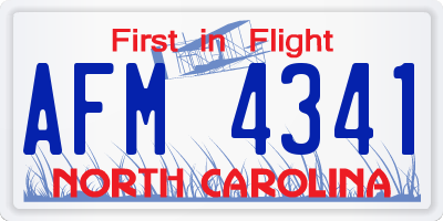 NC license plate AFM4341
