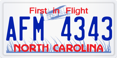 NC license plate AFM4343