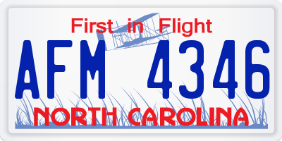 NC license plate AFM4346