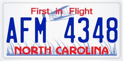 NC license plate AFM4348