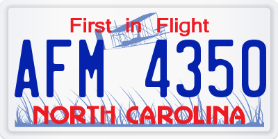 NC license plate AFM4350