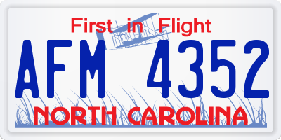 NC license plate AFM4352
