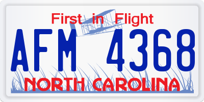 NC license plate AFM4368