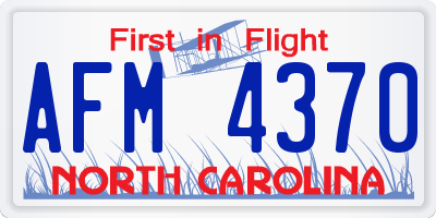 NC license plate AFM4370