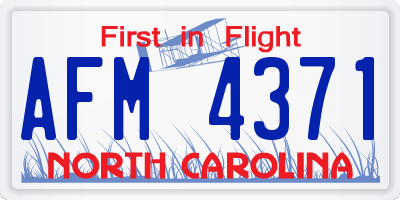 NC license plate AFM4371