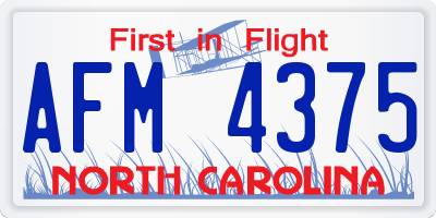 NC license plate AFM4375