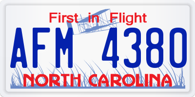 NC license plate AFM4380