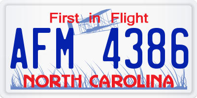 NC license plate AFM4386