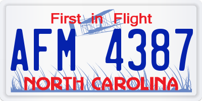 NC license plate AFM4387