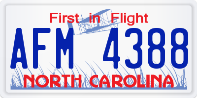 NC license plate AFM4388