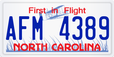 NC license plate AFM4389
