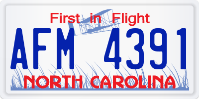NC license plate AFM4391