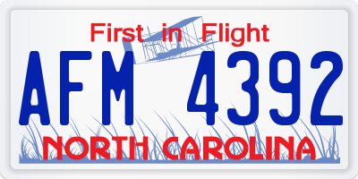 NC license plate AFM4392