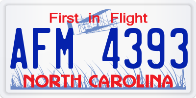 NC license plate AFM4393