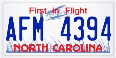 NC license plate AFM4394