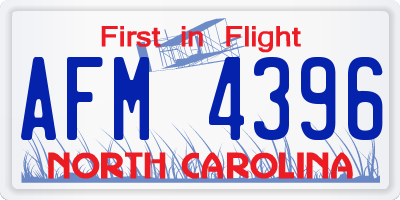 NC license plate AFM4396