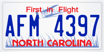 NC license plate AFM4397