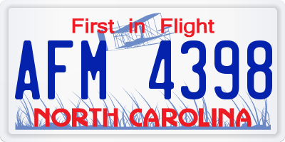 NC license plate AFM4398