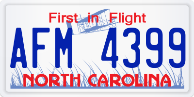 NC license plate AFM4399