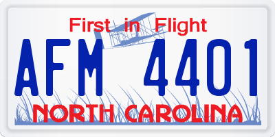 NC license plate AFM4401