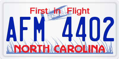 NC license plate AFM4402