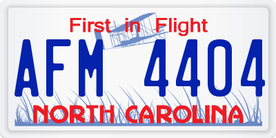 NC license plate AFM4404
