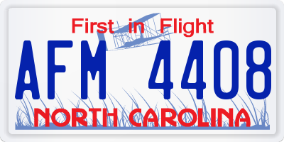 NC license plate AFM4408