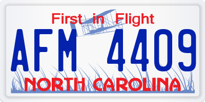 NC license plate AFM4409