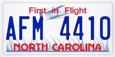 NC license plate AFM4410