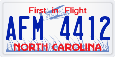 NC license plate AFM4412
