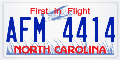 NC license plate AFM4414