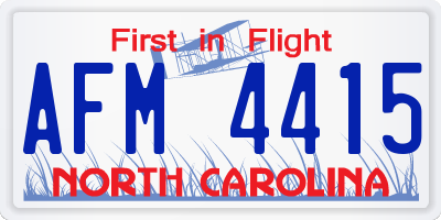 NC license plate AFM4415
