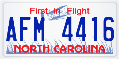 NC license plate AFM4416