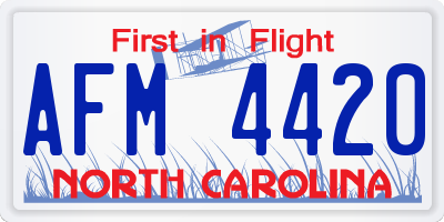 NC license plate AFM4420