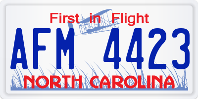 NC license plate AFM4423